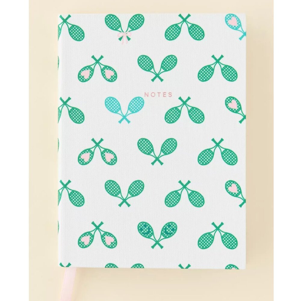 URBAN OUTFITTERS White Green Tennis Rackets Small Pocket Journal Notebook NEW